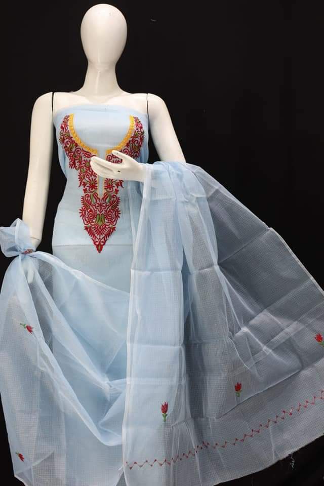 Pure Kota Doriya Suit With Embroidery Work Unstitched Suit
