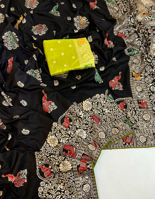 Banarasi Soft Silk Saree With Blouse