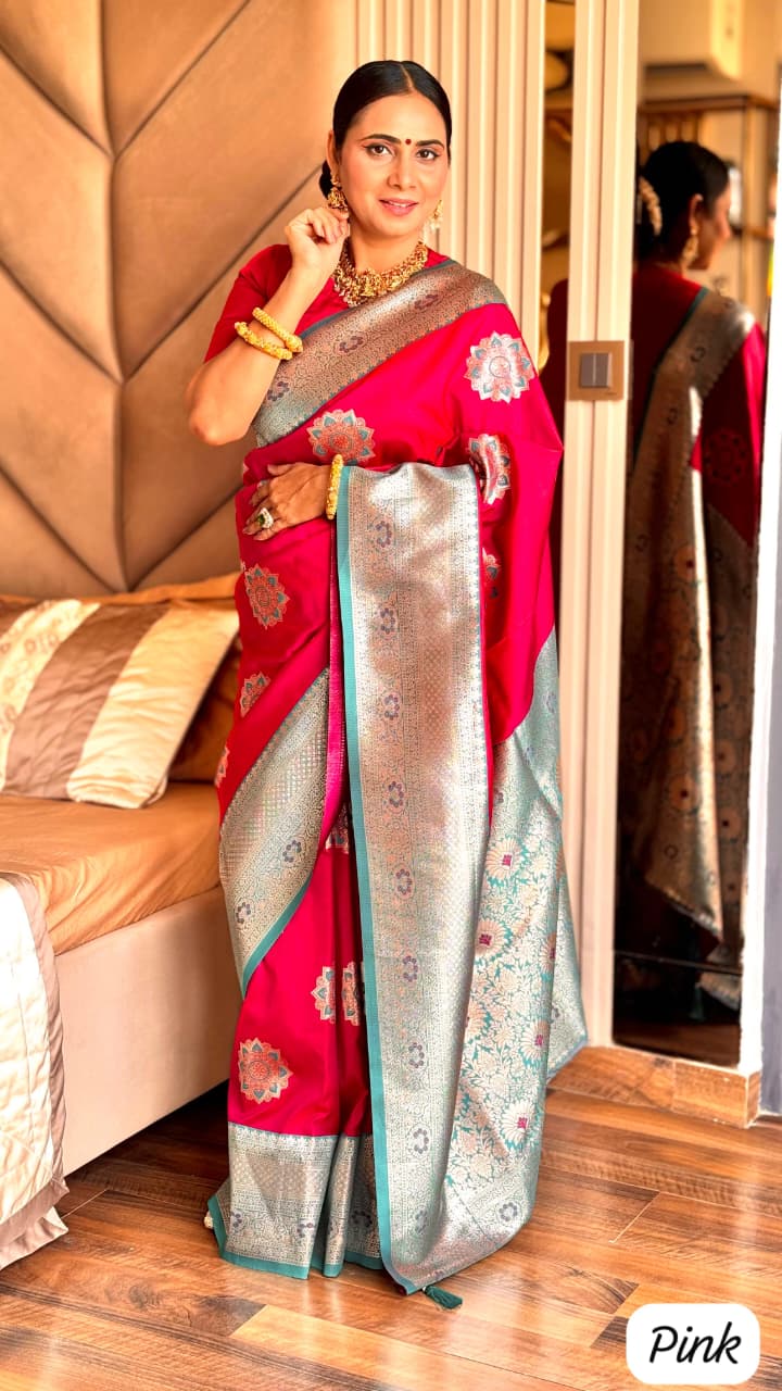 Banarasi Soft Silk Saree With Blouse