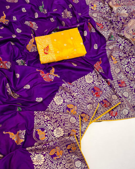 Banarasi Soft Silk Saree With Blouse