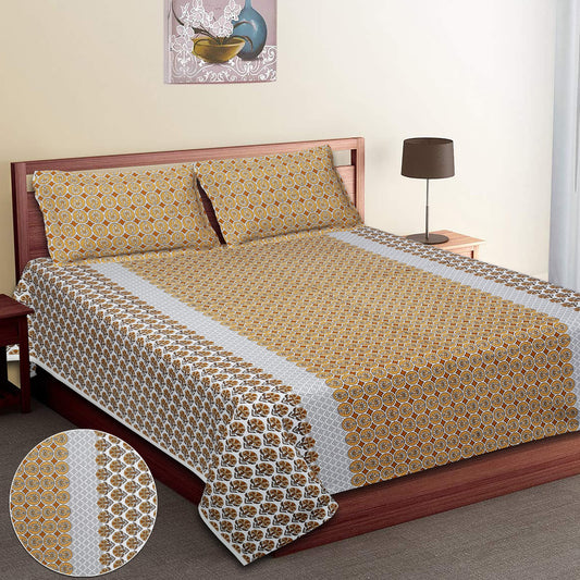 Pure Cotton Digital Print Jumbo Size Bedsheets (108''X 108'')With Pillow Cover