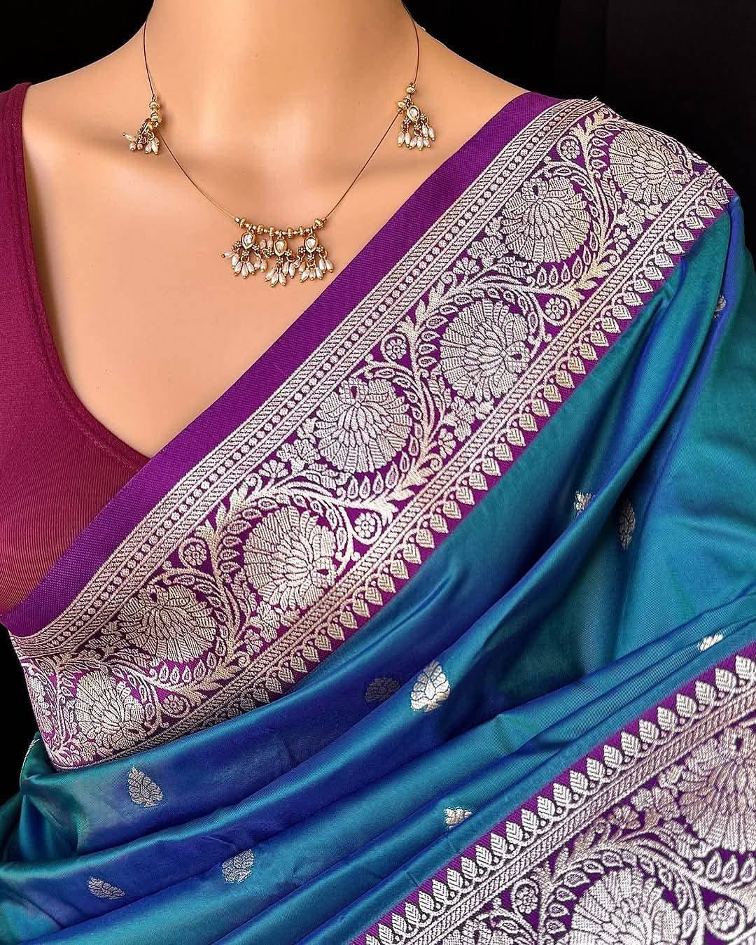 Banarasi Soft Silk Saree With Blouse