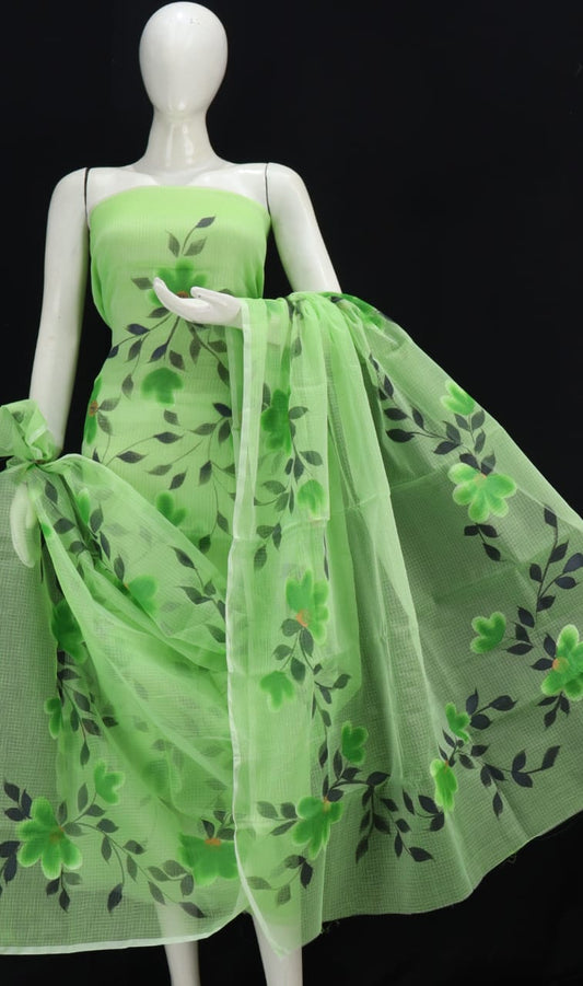 Pure Kota Doriya Suit With Embroidery Work Unstitched Suit