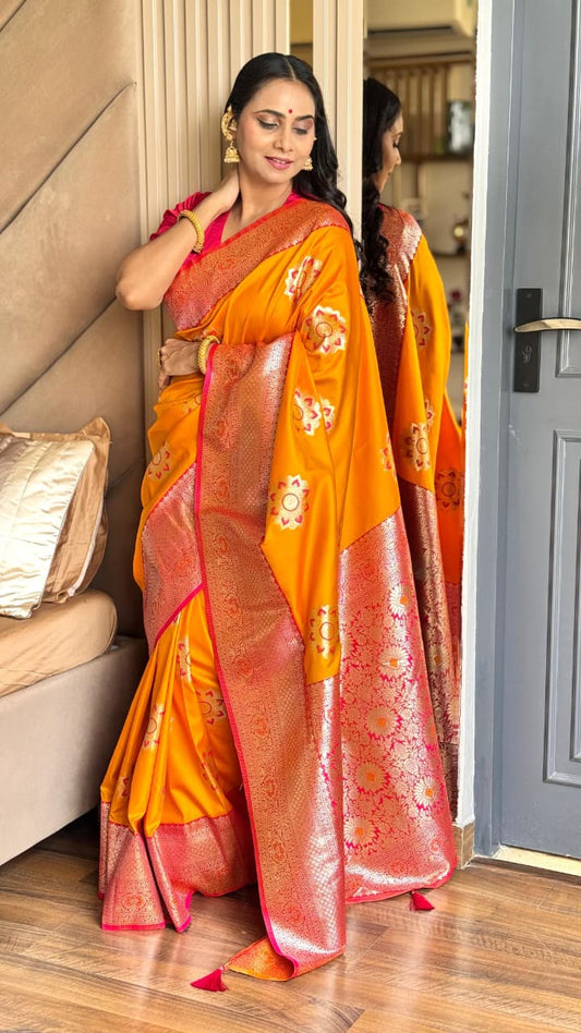 Banarasi Soft Silk Saree With Blouse