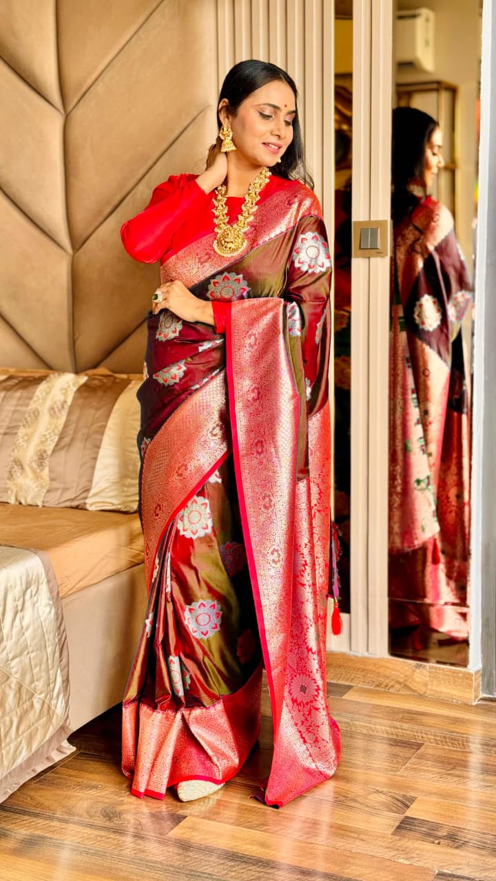 Banarasi Soft Silk Saree With Blouse