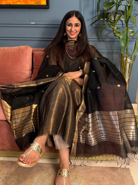 Pure Maheswari Silk Cotton Handwoven Unstitch Suit