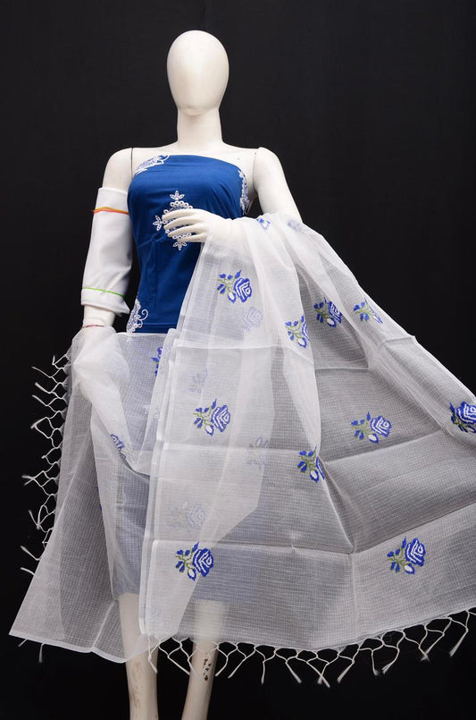 Pure Kota Doriya Suit With Embroidery Work Unstitched Suit