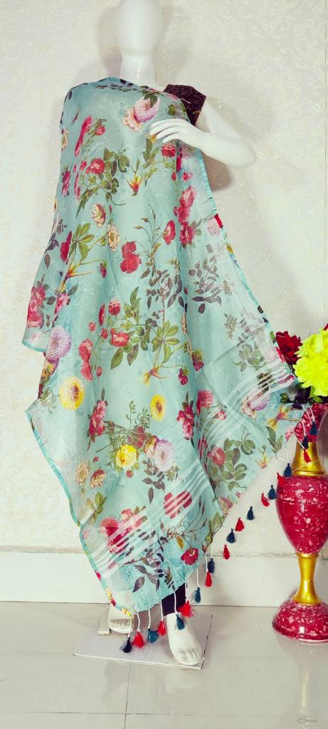 Pure Linen Digital Print Dupatta