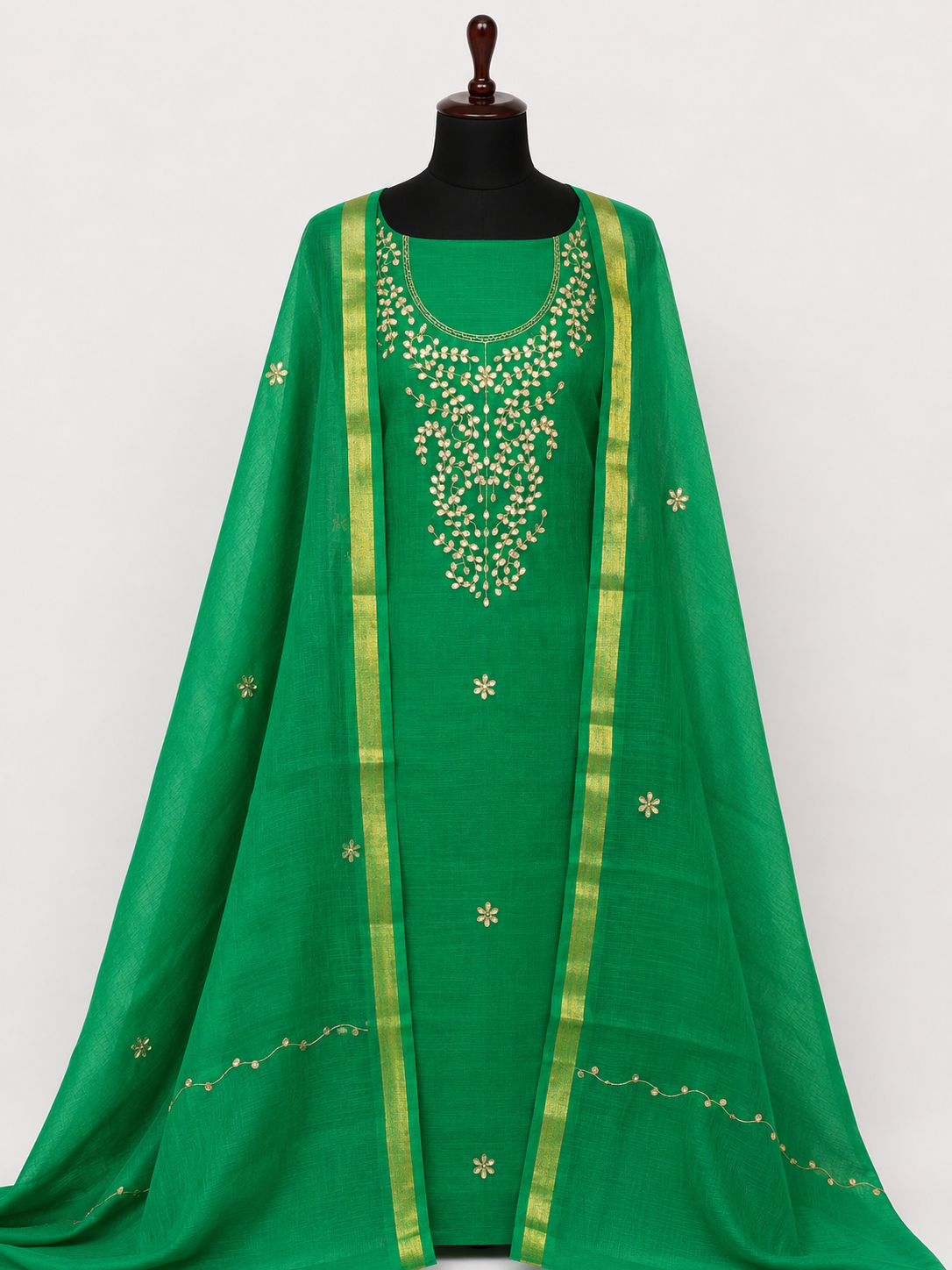Pure Kota Doriya  Gotta Work Unstitch Suit With Gotta Patti Work Duppata