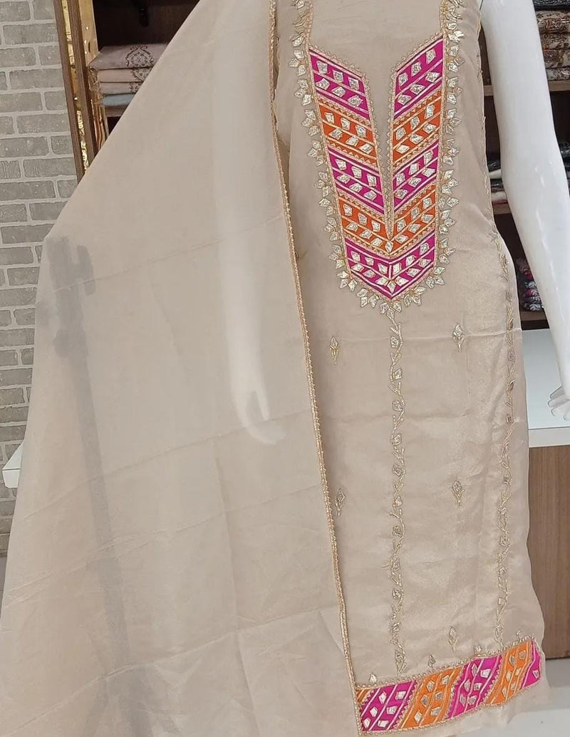 Pure Organza unstitched Suits