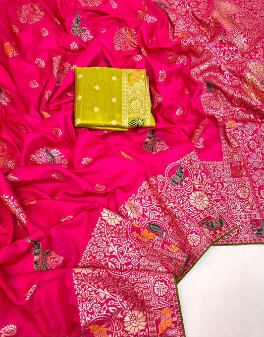 Banarasi Soft Silk Saree With Blouse