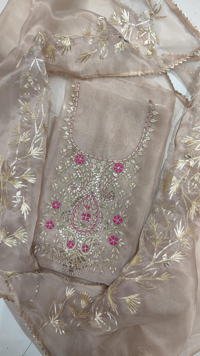 Pure Organza unstitched Suits (Copy)