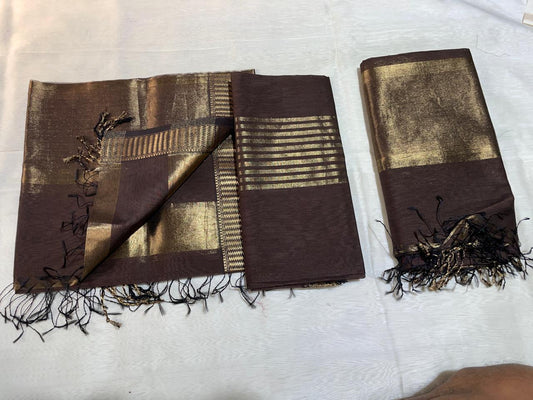 Pure Maheswari Silk Cotton Handwoven Unstitch Suit