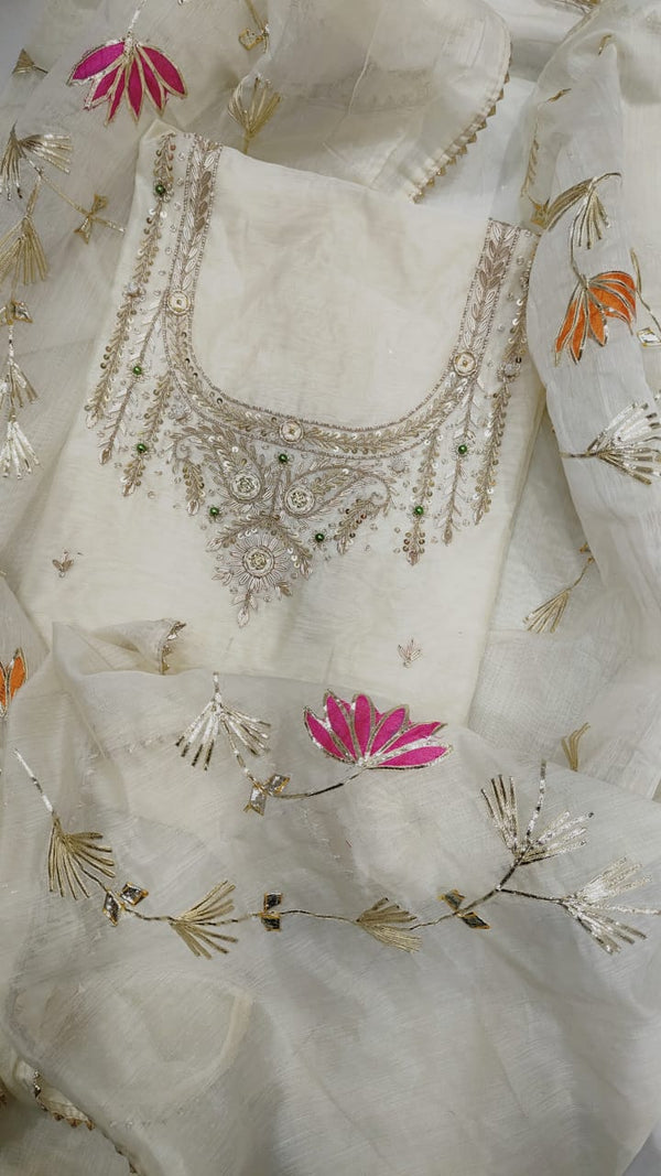 Pure Organza unstitched Suits