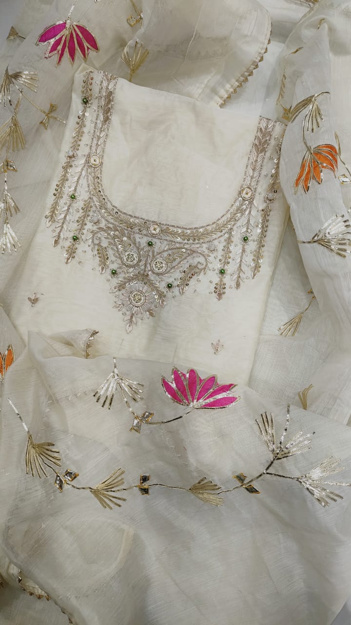 Pure Organza unstitched Suits