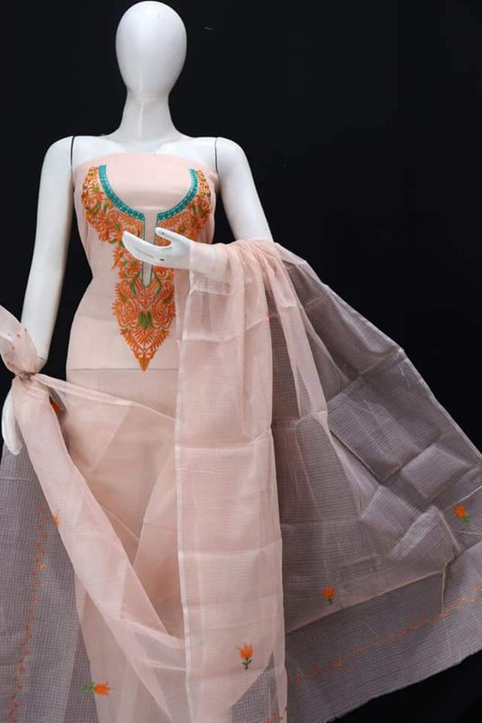 Pure Kota Doriya Suit With Embroidery Work Unstitched Suit