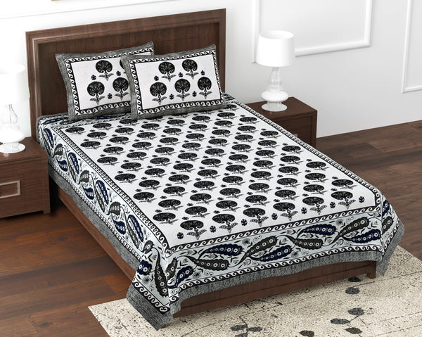 Pure Cotton Digital Print Single Bed Bedsheet With Pillow Cover