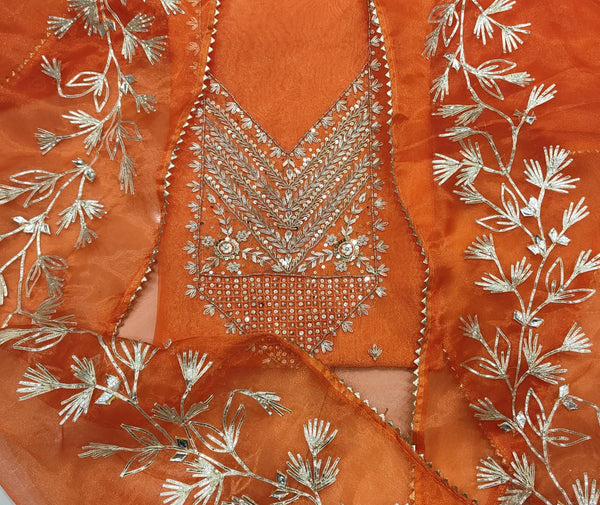 Pure Organza unstitched Suits