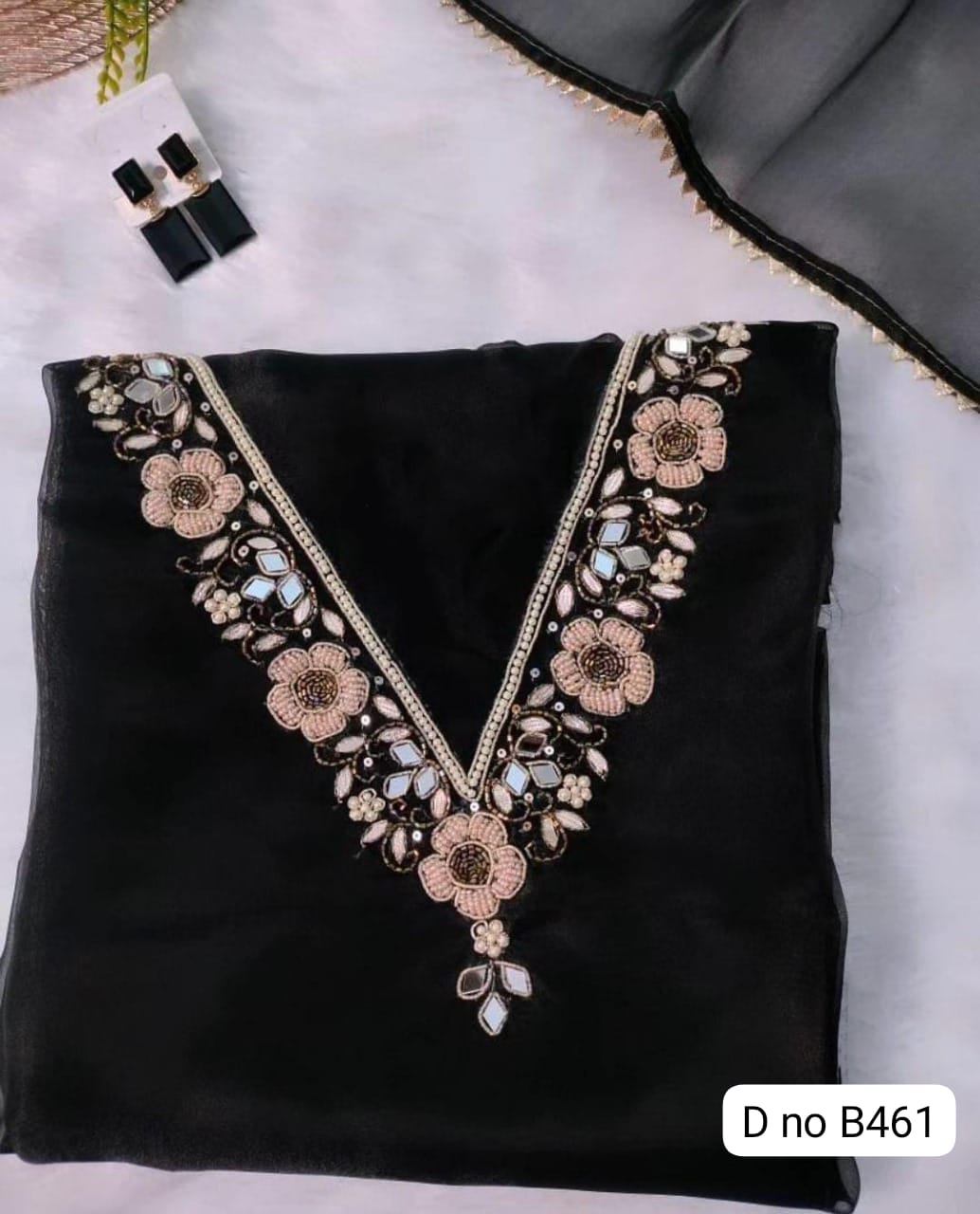 Pure Organza unstitched Suit With Gota Pati Work Dupatta