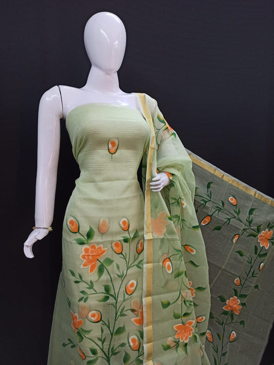 Pure Kota Doriya Suit With Embroidery Work Unstitched Suit