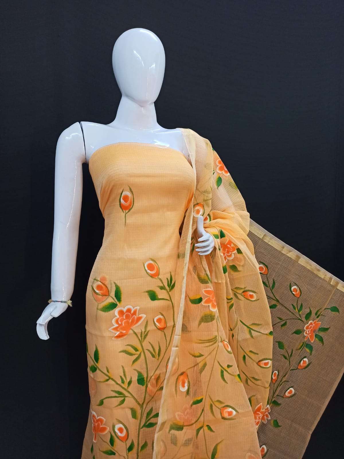 Pure Kota Doriya Suit With Embroidery Work Unstitched Suit