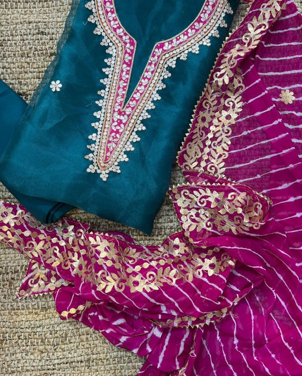 Pure Organza unstitched Suits