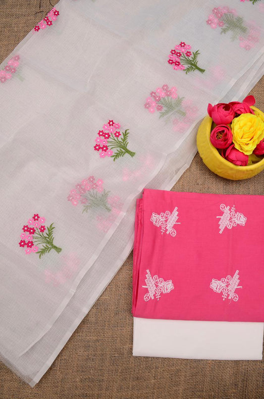 Pure Kota Doriya Suit With Embroidery Work Unstitched Suit