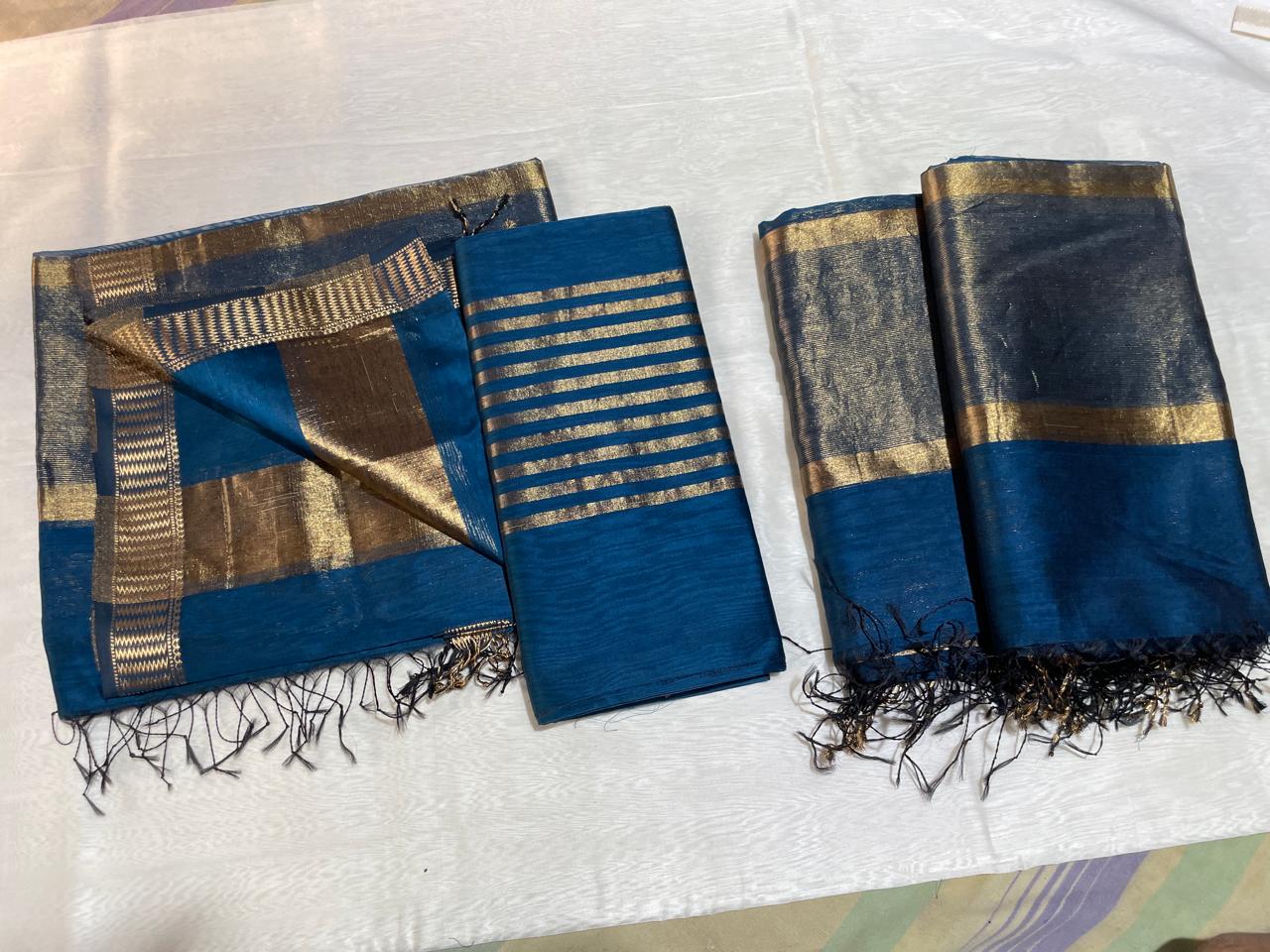 Pure Maheswari Silk Cotton Handwoven Unstitch Suit