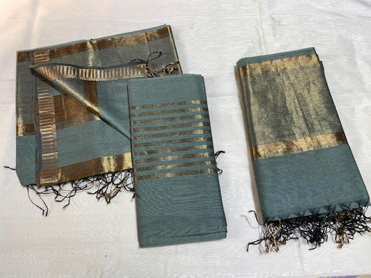 Pure Maheswari Silk Cotton Handwoven Unstitch Suit