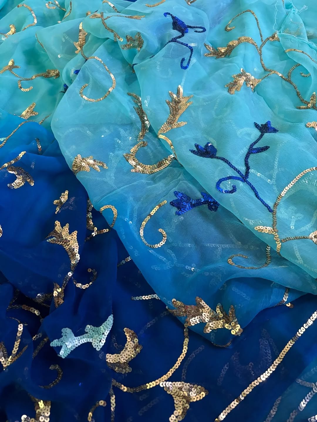 Pure Jaipuri Diamond Chiffon Jaal Work Sarees