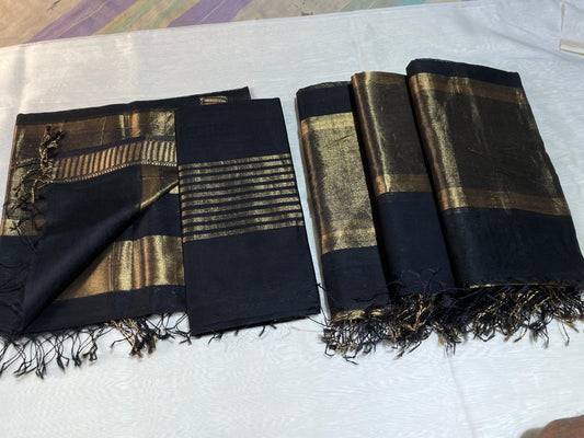 Pure Maheswari Silk Cotton Handwoven Unstitch Suit