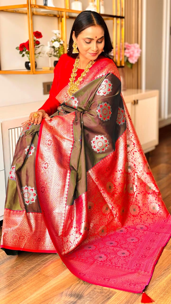 Banarasi Soft Silk Saree With Blouse