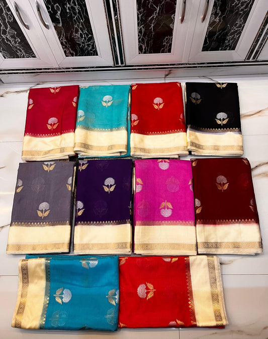 Banarasi Soft Silk Saree With Blouse