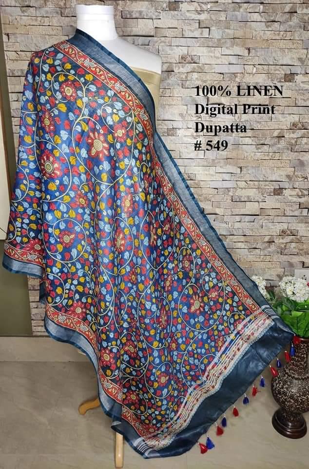 Pure Linen Digital Print Dupatta