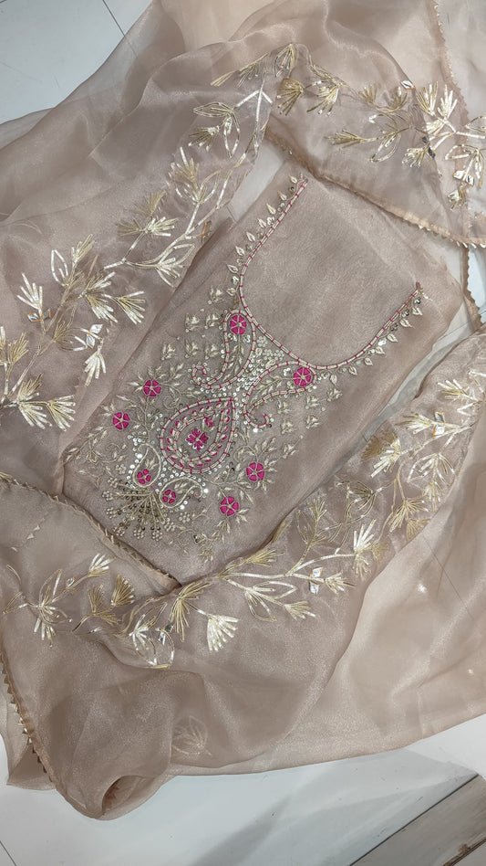 Pure Organza unstitched Suits (Copy)