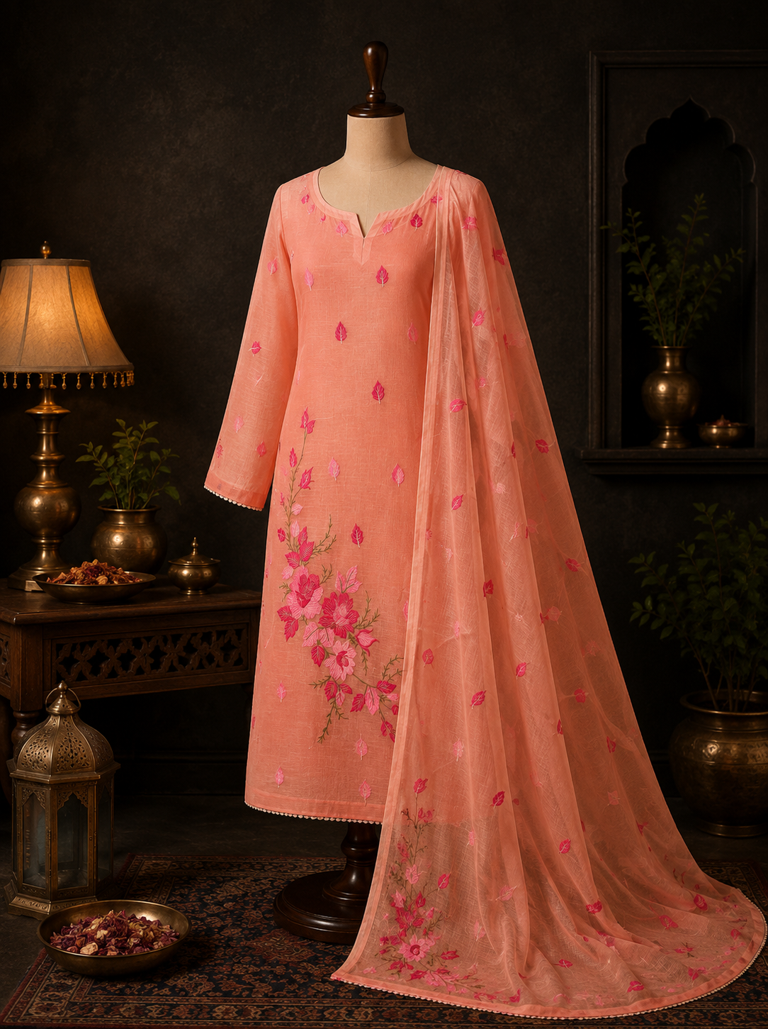Pure Kota Doriya Suit With Embroidery Work Unstitched Suit
