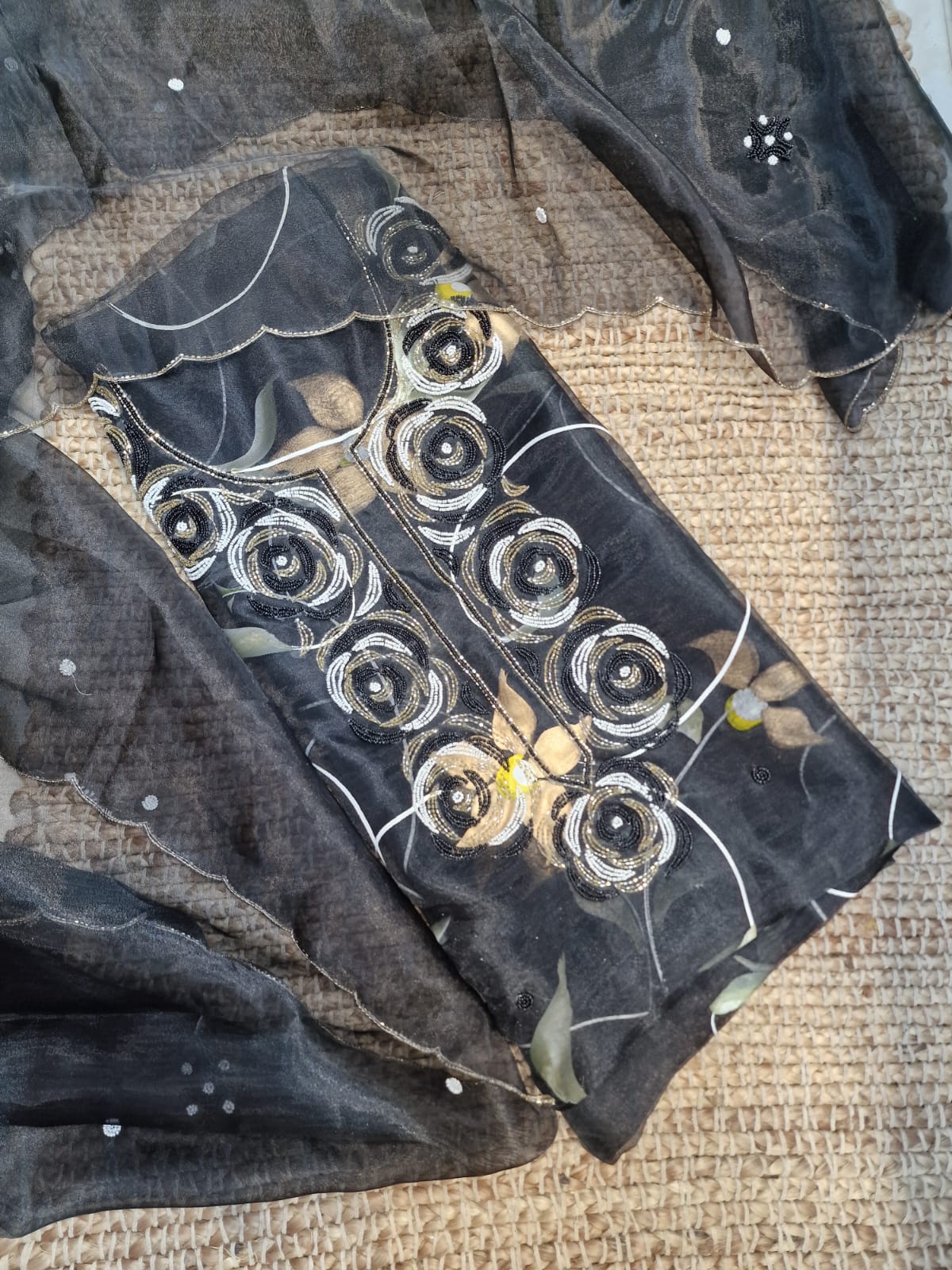 Pure Organza unstitched Suit With Gota Pati Work Dupatta