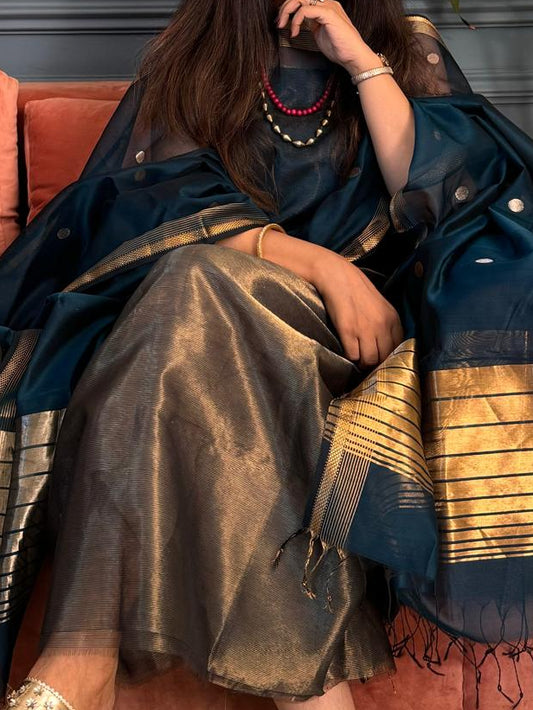 Pure Maheswari Silk Cotton Handwoven Unstitch Suit