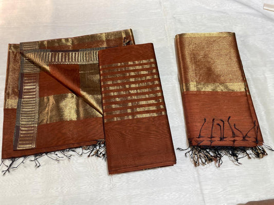 Pure Maheswari Silk Cotton Handwoven Unstitch Suit