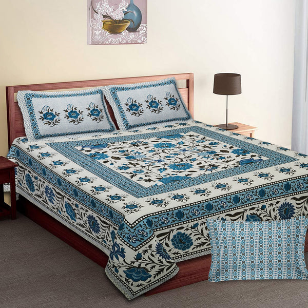 Pure Cotton Digital Print Jumbo Size Bedsheets (108''X 108'')With Pillow Cover