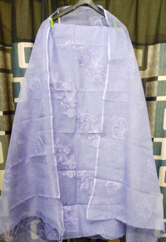Pure Kota Doriya Unstitched Suit With Embroidery Work