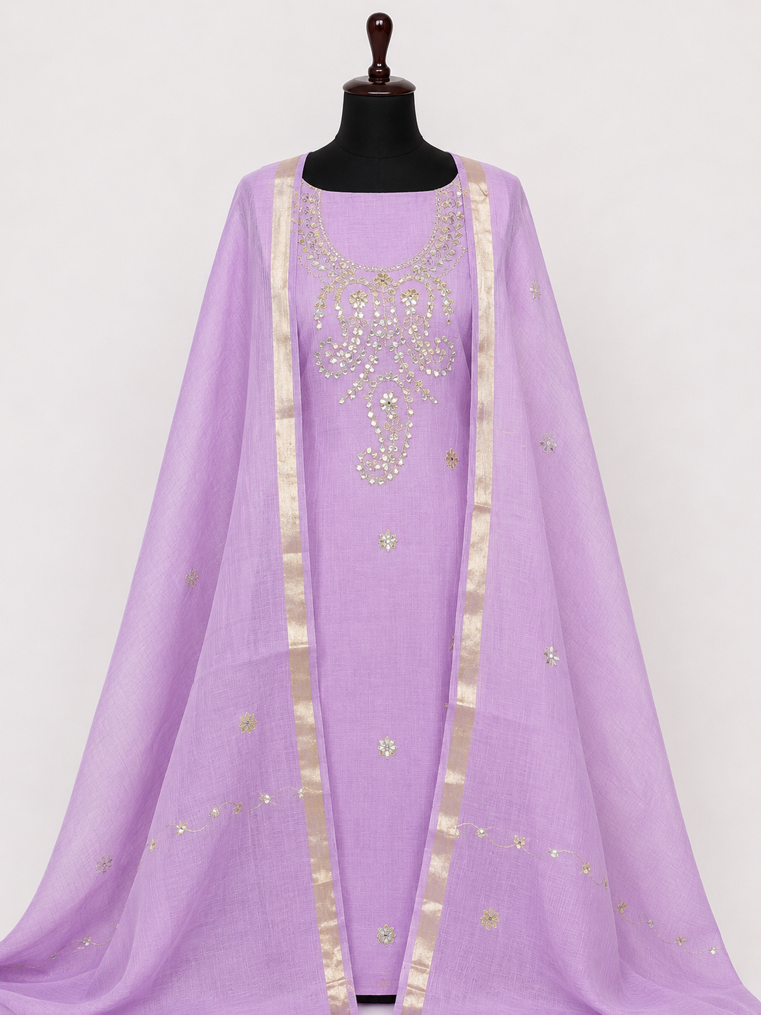 Pure Kota Doriya  Gotta Work Unstitch Suit With Gotta Patti Work Duppata