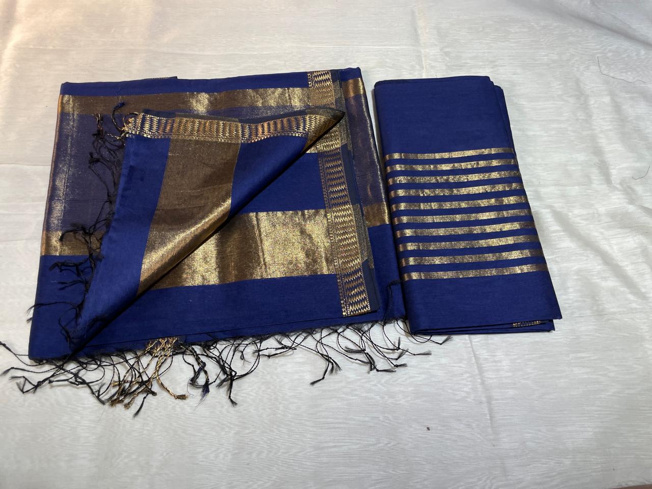Pure Maheswari Silk Cotton Handwoven Unstitch Suit
