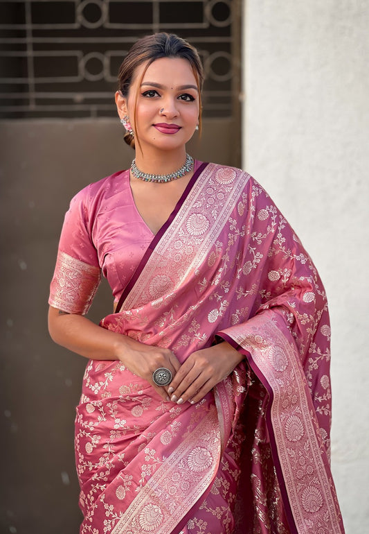 Banarasi Soft Silk Saree With Blouse