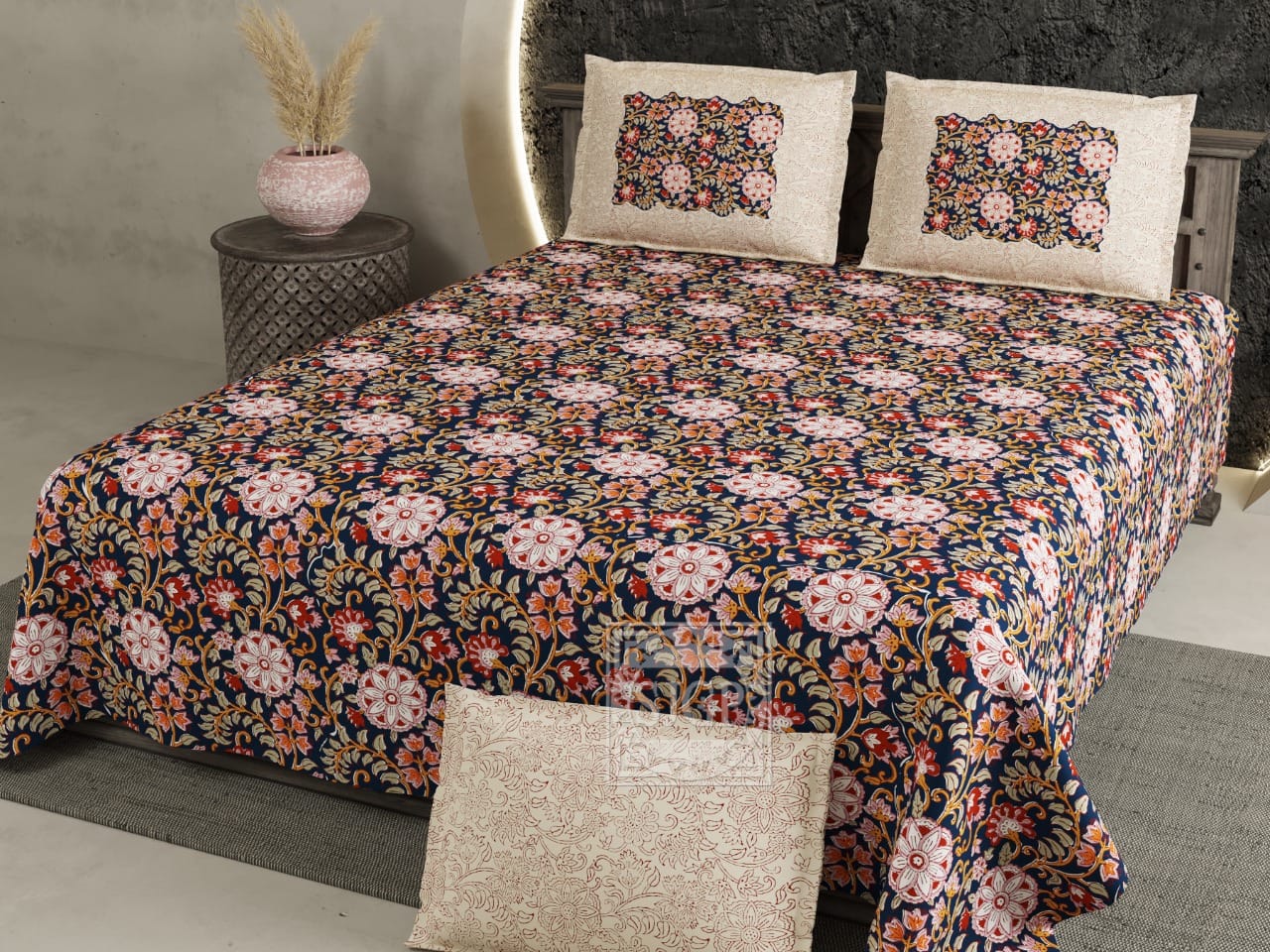 Pure Cotton Digital Print Jumbo Size Bedsheets (108''X 108'')With Pillow Cover