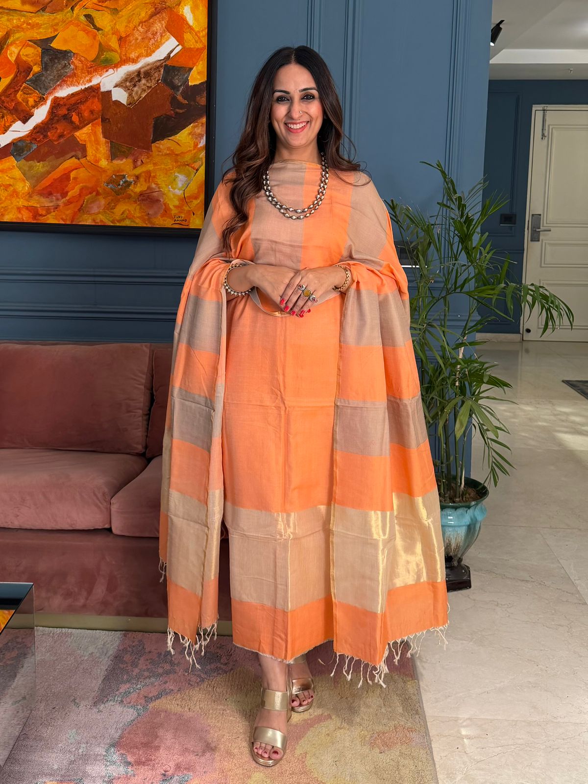 Pure Maheswari Silk Cotton Handwoven Unstitch Suit