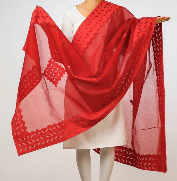 Rajasthani Pure Cotton Applique Work Dupatta