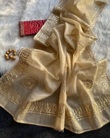 Kota Doria Saree with Gota Patti Work