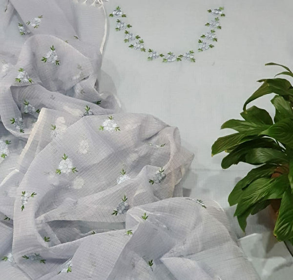 Pure Kota Doriya unstitched suit with embroidery work