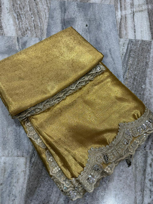 Premium tissue stripes saree With Jacquard blouse